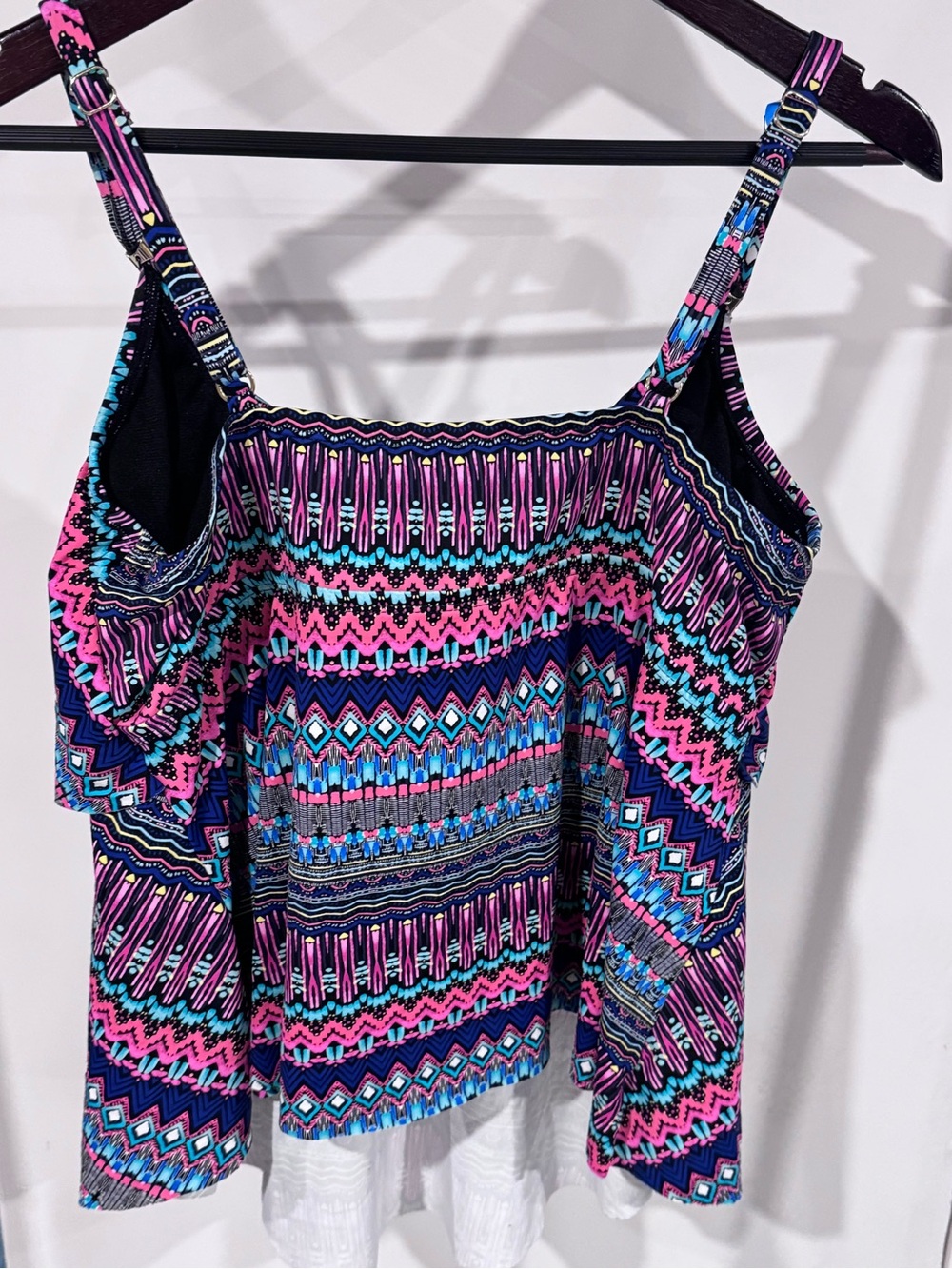 24th & Ocean Multicolor Aztec Print Spaghetti Strap Tank - Pink & Blue